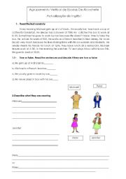 English Worksheet: Revision: clothes, Present Simple, physical description and daily routine