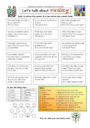 English Worksheet: Lets talk about FAMILY