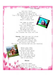 English worksheet: Song, bring you home, sentence arranging