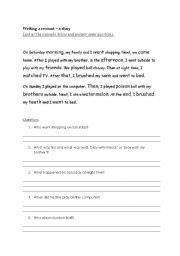 English worksheet: Teaching Texts - Recount