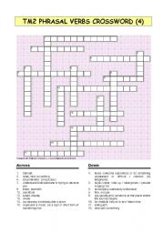 English worksheet: 2bat Phrasal Verbs Crossword 4