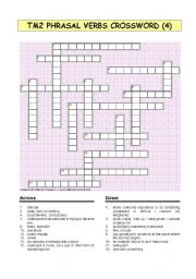 English Worksheet: 2bat Phrasal Verbs Crossword 4