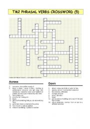 English worksheet: TM2 Phrasal Verbs Crossword 5