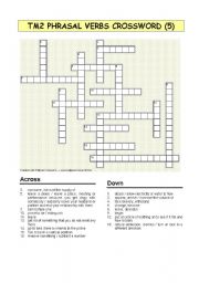 English Worksheet: TM2 Phrasal Verbs Crossword 5