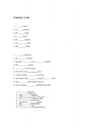 English worksheet: Practice To Be