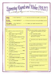 English Worksheet: Expressing Regrets and Wishes (PAST)