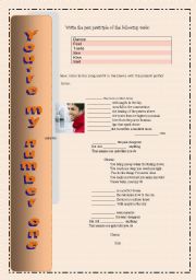 English Worksheet: Present Perfect (song) Youre my number one