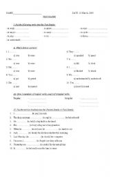English worksheet: test past tense