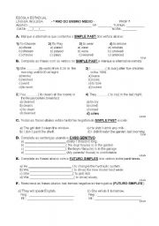 English worksheet: Avaliao de Reviso