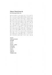 English Worksheet: Pirates wordsearch