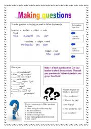 English Worksheet: Making Questions! 