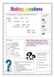 English worksheet: Making Questions! 