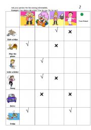 English Worksheet: can and can´t  2