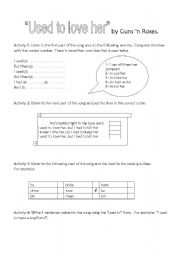 English worksheet: used to