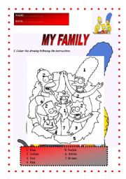 English Worksheet: My family