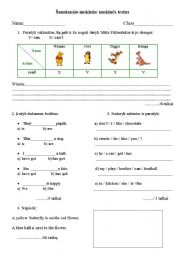 English worksheet: mini test