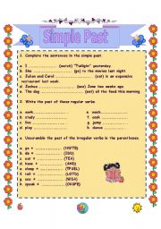 English worksheet: Simple Past Easy 