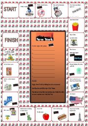 English Worksheet: New York Board Game