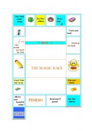 English worksheet: the magic race (boardgame)