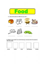 English worksheet: activity food 