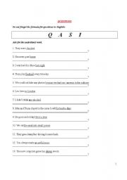 English worksheet: Forming questions-1