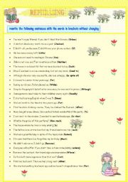 English Worksheet: REPHRASING