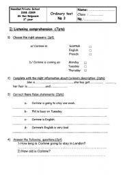 English worksheet: english test