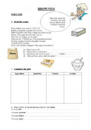 English Worksheet: How to make brownies