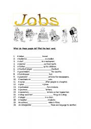 English Worksheet: JOBS