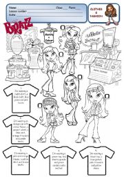 English Worksheet: CLOTHES WITH BRATZ