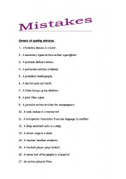 English worksheet: Mistakes