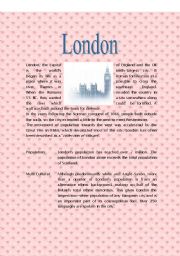 English Worksheet: LONDON