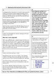 English Worksheet: comprehension Diana
