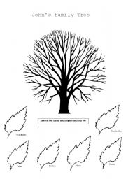 English Worksheet: Johns family Tree