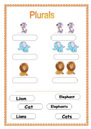 English worksheet: PLURALS NOUNS SET II