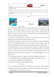 English Worksheet: A  holiday in Azores