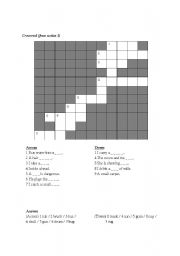 English worksheet: Crossword