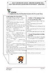 English Worksheet: worksheet for 9th graders