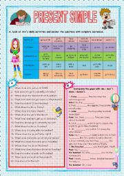 English Worksheet: PRESENT SIMPLE 