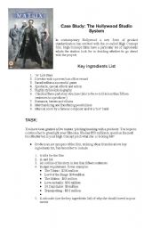 English Worksheet: Movie Pitch Worksheet