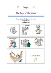 English Worksheet: Song: The days of the week