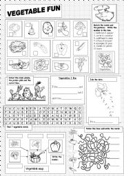 English Worksheet: Vegetable Fun