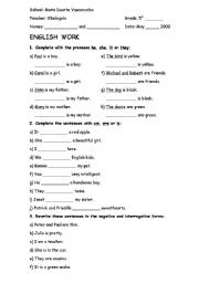 English worksheet: Personal pronouns and verb to be
