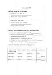 English worksheet: General Vocabulary test