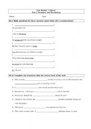 English worksheet: test mainly on tenses