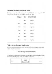 English worksheet: Past Continuous