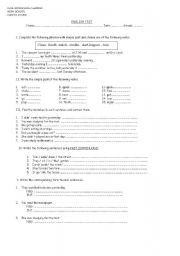 English Worksheet: simple past test