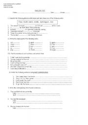 English worksheet: simple past test