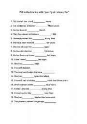 English worksheet: Present Perfect Tense