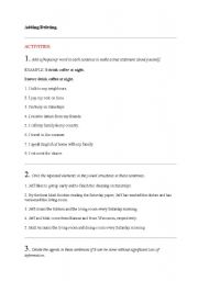 English worksheet: Adding Deleting